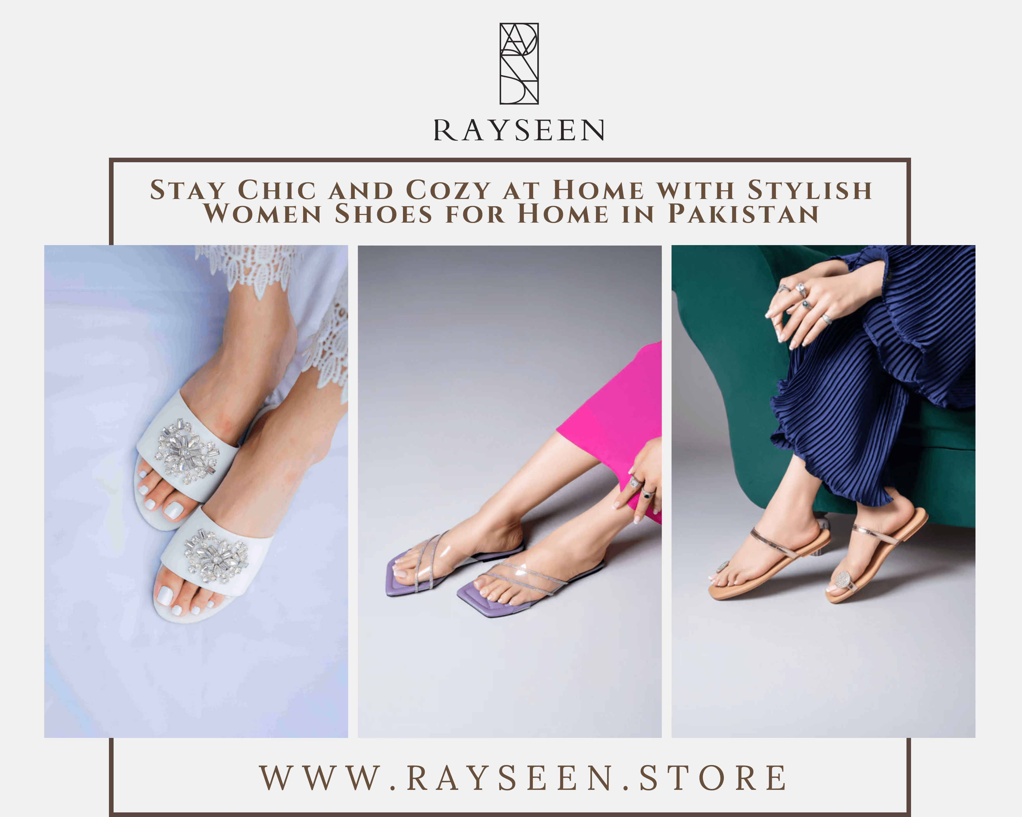 stylish women shoes for home in pakistan- rayseen