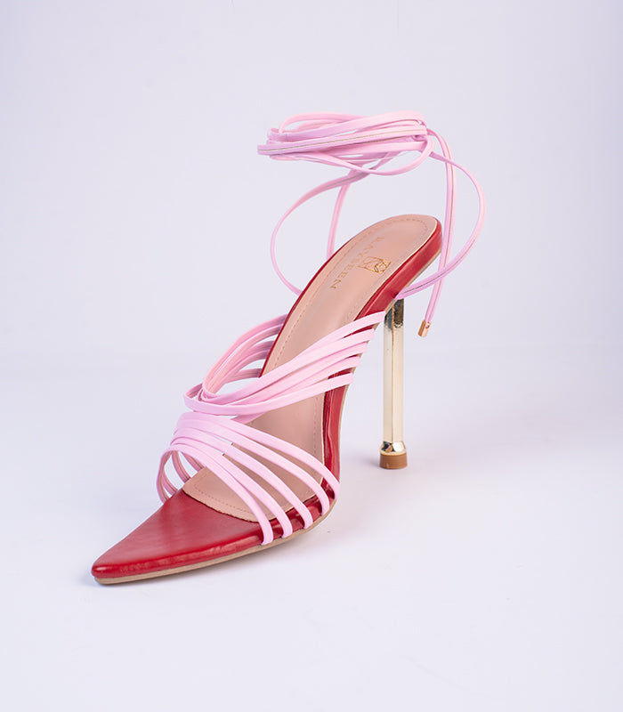Side view of Blush - Red heels