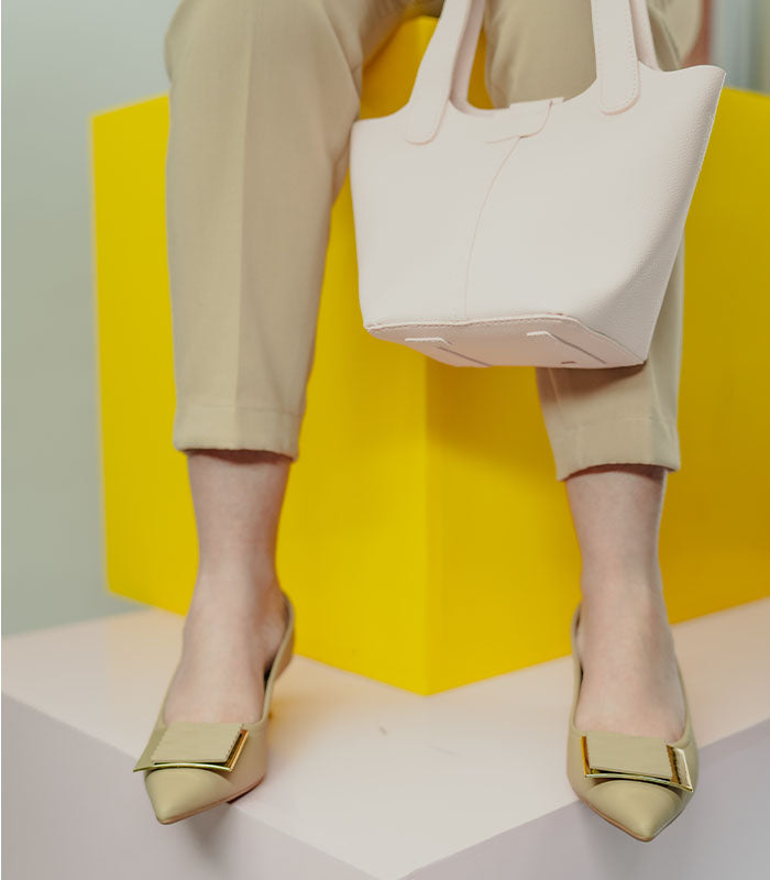 Chic Rachel - Beige ladies' shoes with sheer and elegant design, ideal for work by Rayseen