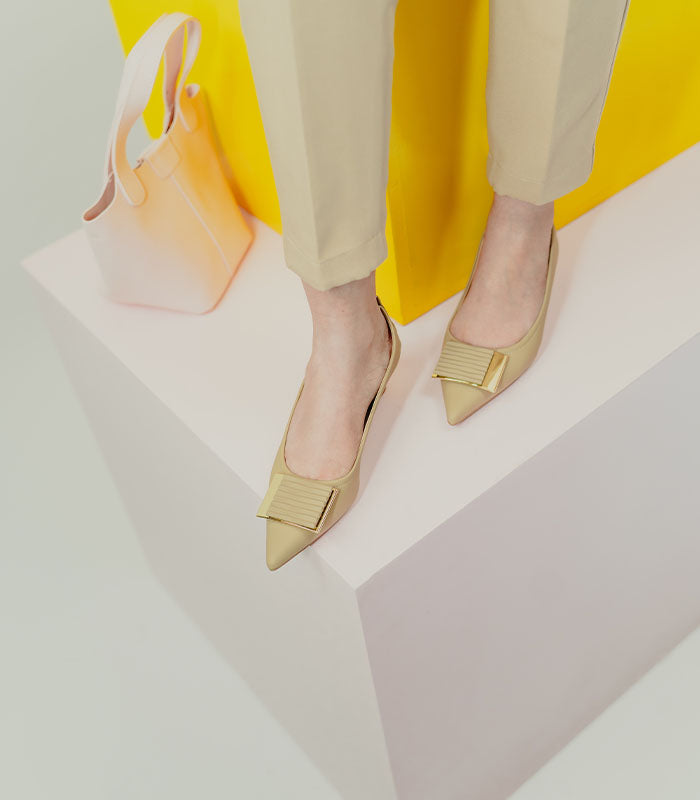 Elegant Rachel - Beige shoes, perfect for working women who want to bring their A-game by Rayseen