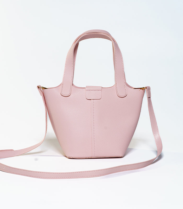 Luxe powder pink faux leather style 'Rosy' for a trendy and sophisticated look by Rayseen