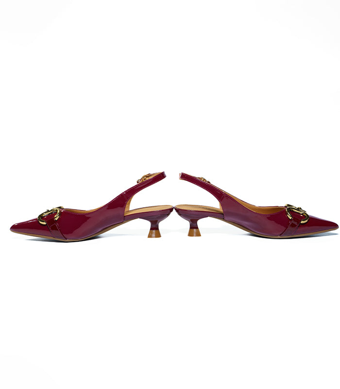 Side view of Elegance - Red slingbacks, perfect for daily wear with comfort and style